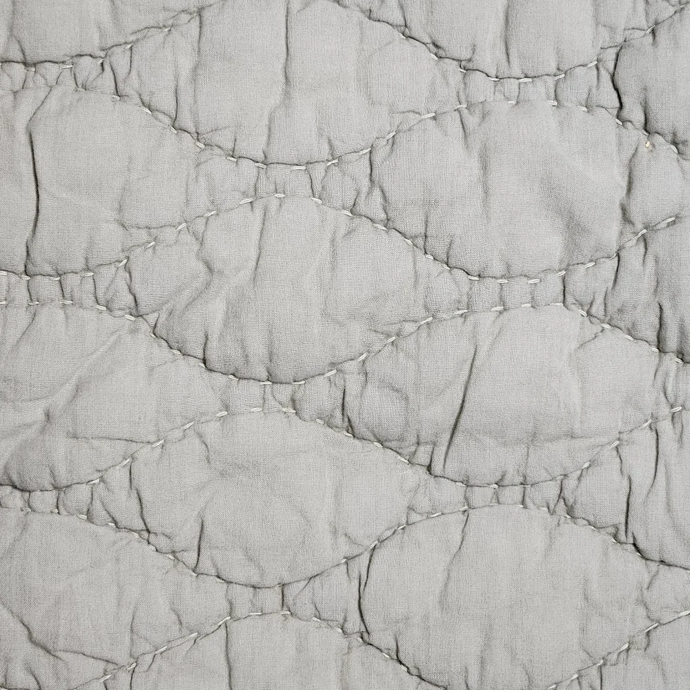Pottery Barn Cocoon Voile Quilted King Sham Eucalyptus Sage Green (Studio Prop)